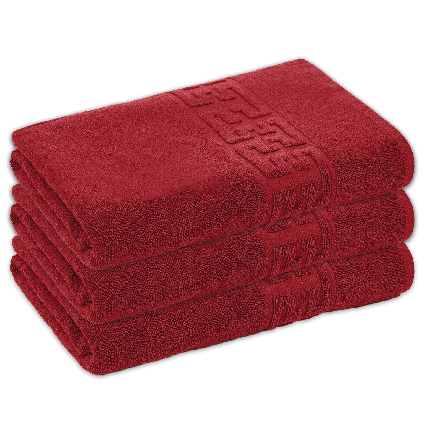 Set 3 prosoape corp, Bumbac 100%, 70x130 ,Model Greek Border, Grena, PCM21