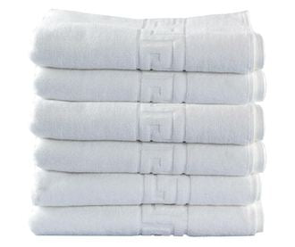 Set 6 prosoape medii, Bumbac 100%, 50X90 ,Model Greek Border, Alb, PF44