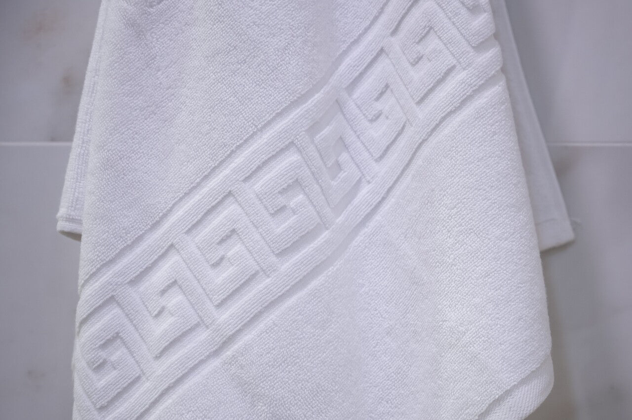 Set 20 prosoape corp, Bumbac 100%, 70x130 ,Model Greek Border, Albe, PCM46