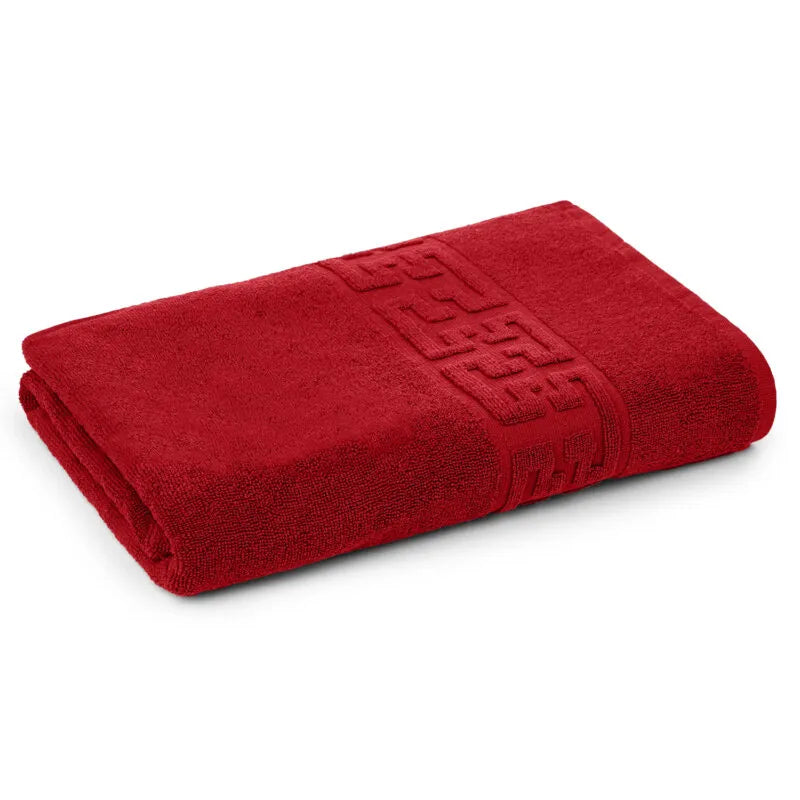 Prosop Bumbac 100%, 70x130 ,Model Greek Border, Rosu, PCM10