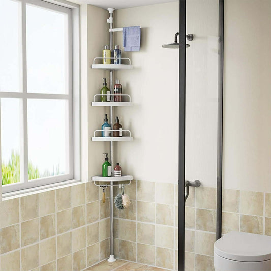Etajera Colt Pentru Baie Si Dus, 4 Rafturi, Inaltime Reglabila 320Cm