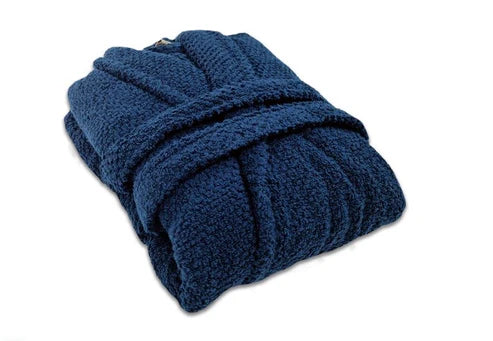 Halat de baie gros 100% Bumbac , Albastru, HLBA