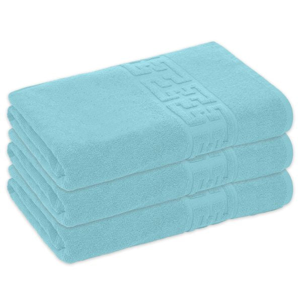 Set 3 prosoape mici ,Bumbac 100%, 30x50 ,Model Greek Border, Albastru, PM04