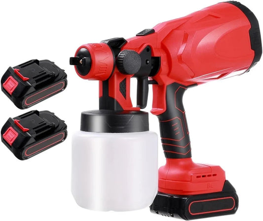 Pistol Profesional De Vopsit Si Zugravit, Electric, Cu Rezervor De Vopsea 800 ml si 2 Acumulatori de 48w, portabil