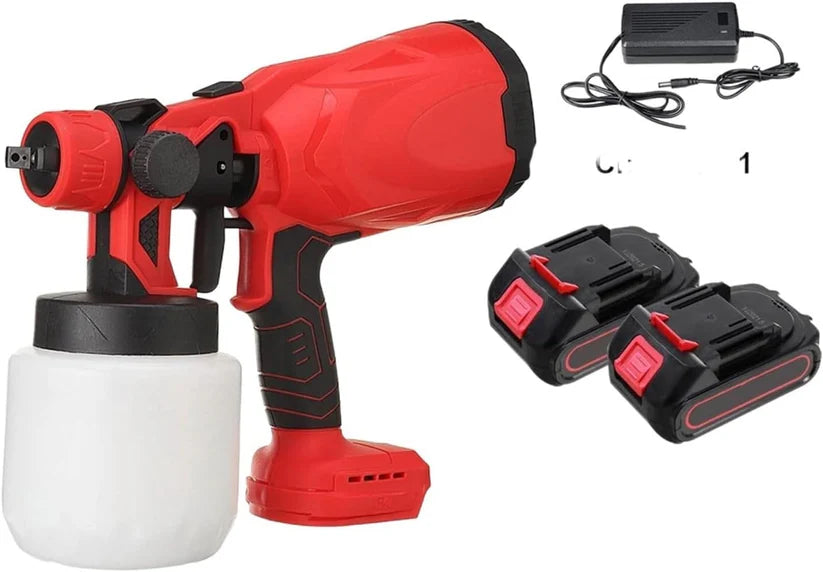 Pistol Profesional De Vopsit Si Zugravit, Electric, Cu Rezervor De Vopsea 800 ml si 2 Acumulatori de 48w, portabil