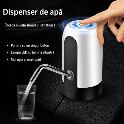 Pompa electrica pentru bidon / dozator, 1 + 1 gratuit, Dispenser apa de baut, încarcare usb