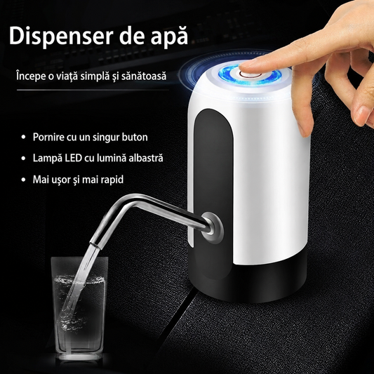 Pompa electrica pentru bidon / dozator, 1 + 1 gratuit, Dispenser apa de baut, încarcare usb