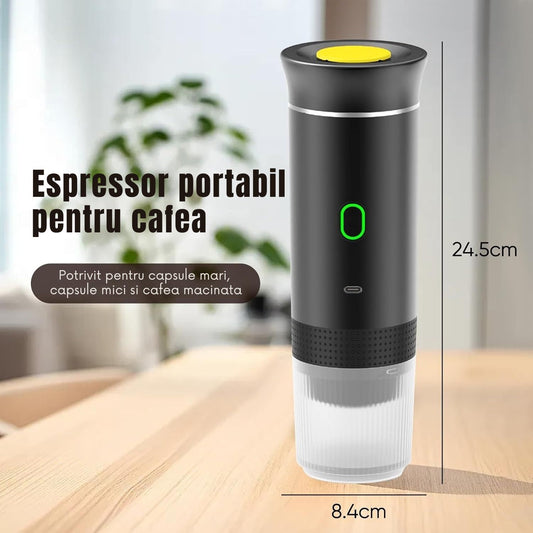 Espresor de cafea portabil, 3 în 1, capsule sau cafea macinata, încarcare Usb, 20bar, gri