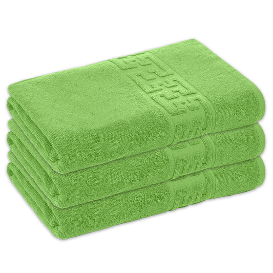 Set 3 prosoape corp, Bumbac 100%, 70x130 ,Model Greek Border, Verde, PCM25