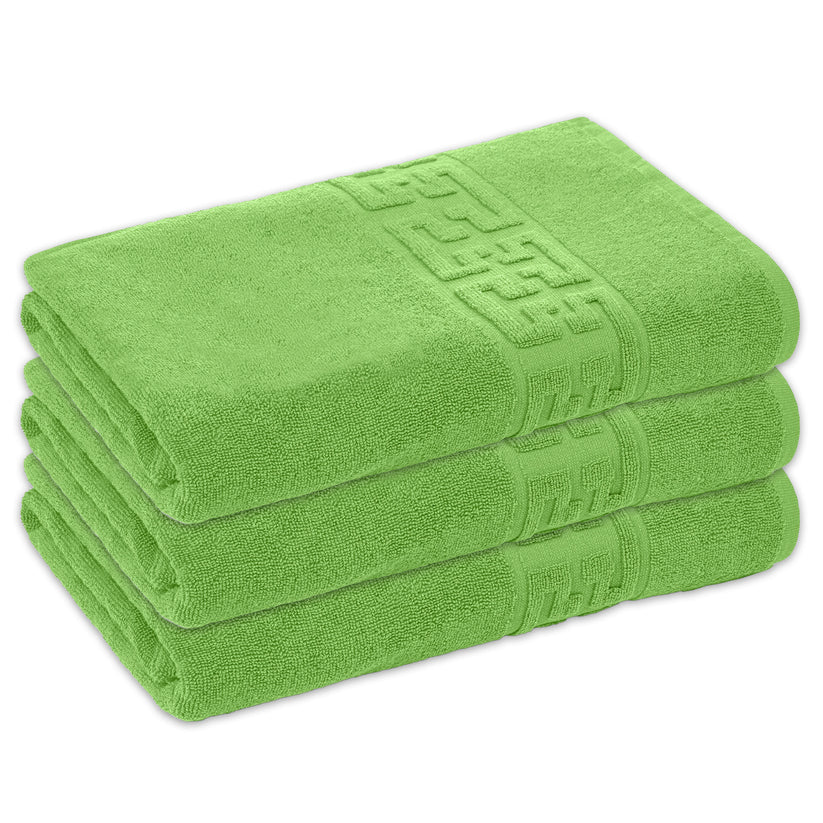 Set 3 prosoape mici ,Bumbac 100%, 30x50 ,Model Greek Border, Verde, PM08