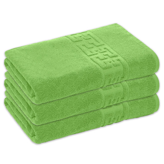 Set 3 prosoape medii, Bumbac 100%, 50X90 ,Model Greek Border, Verde, PF25