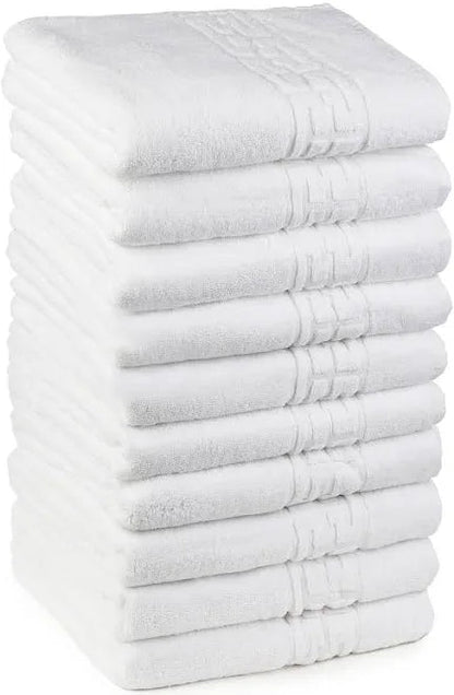 Set 20 prosoape corp, Bumbac 100%, 70x130 ,Model Greek Border, Albe, PCM46