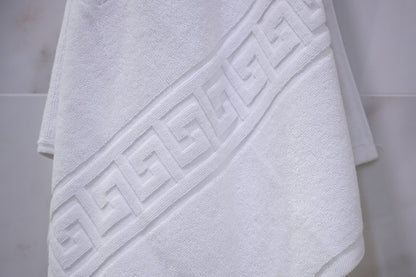 Set mixt 4 prosoape 100% Bumbac, model Greek Border, 500gsm, Albe, MXT02