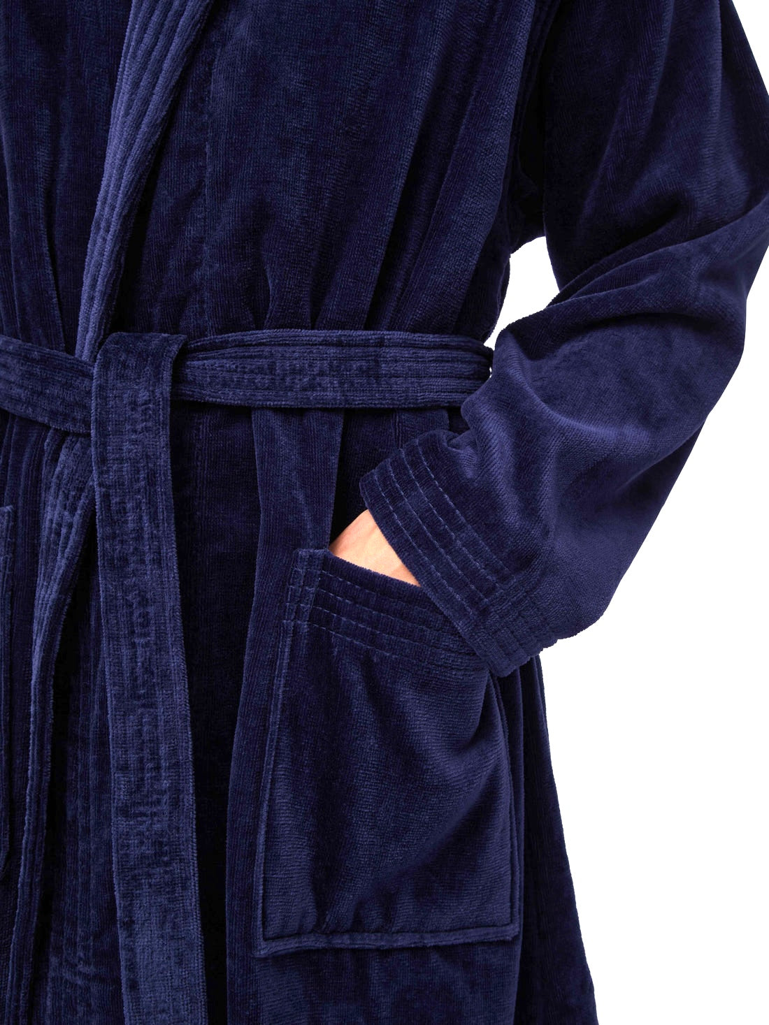 Halat de baie Premium, Velur, Bumbac foarte fin, Albastru, HV12