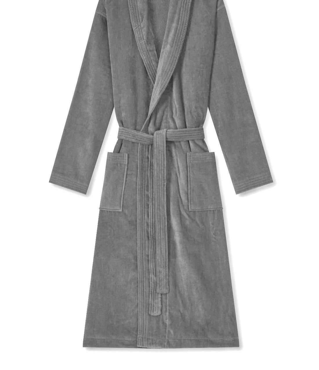 Halat de baie Premium, Velur, Bumbac foarte fin Gri, HV14