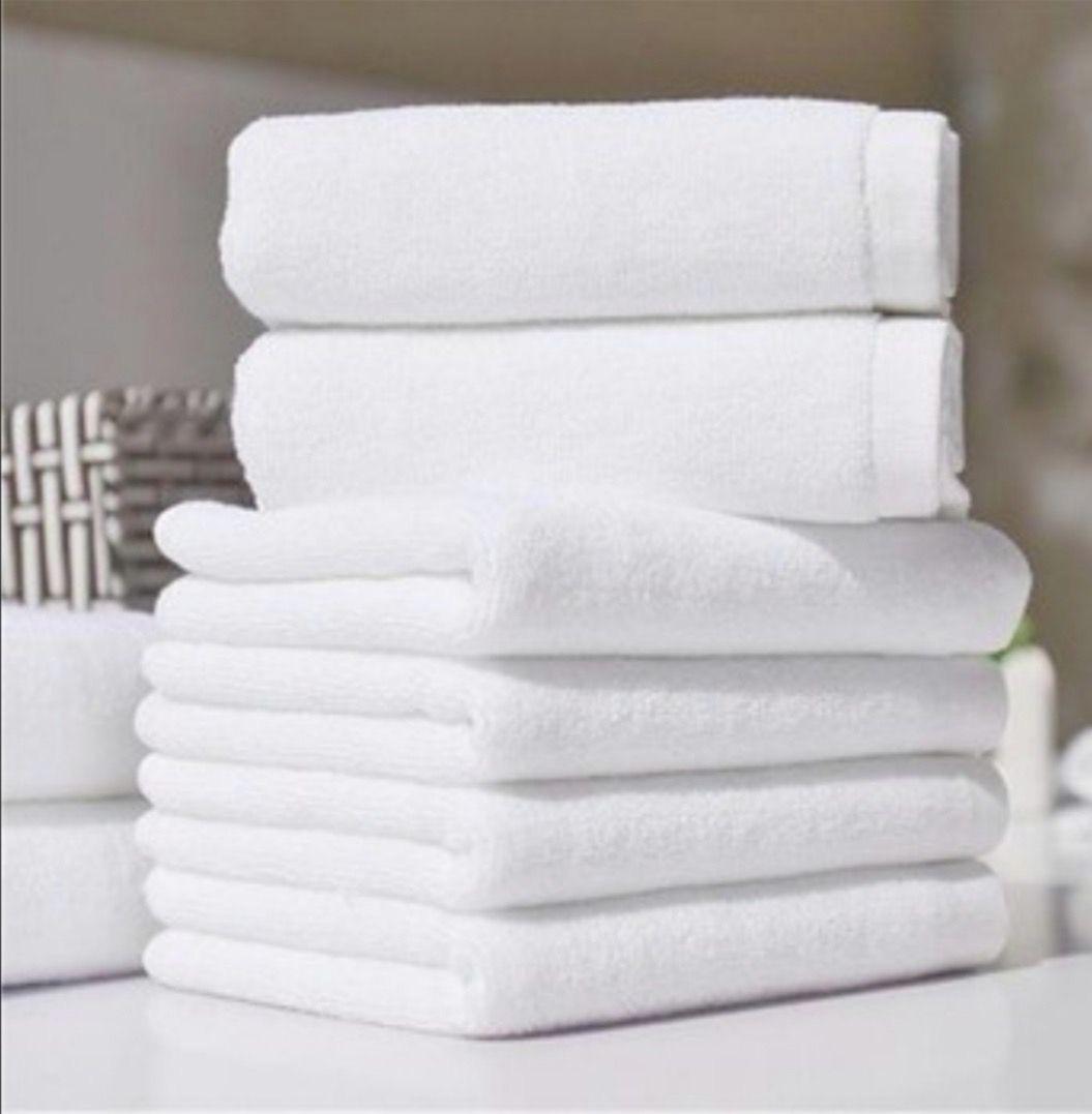 Set 10 Prosoape Hotel , Clasic fără bordură,  100% Bumbac 550gsm, ALB, PPH24